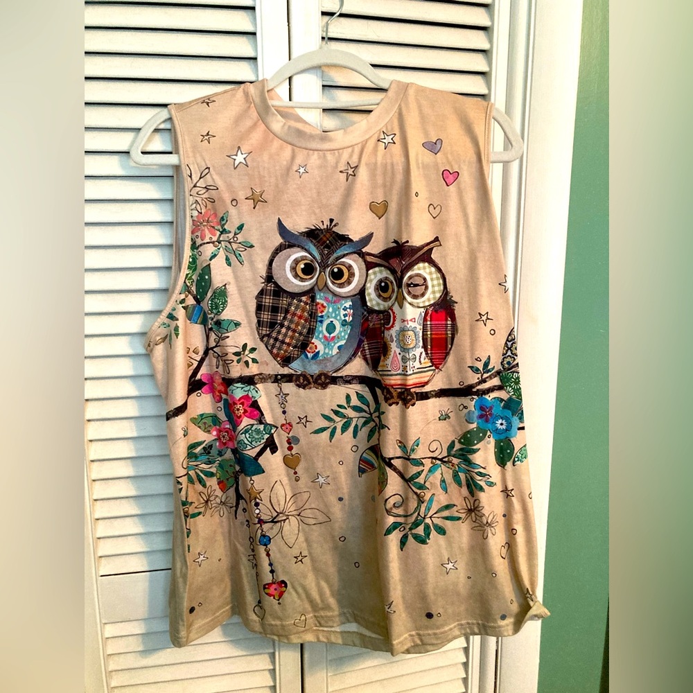 Emery Rose Owl Tank Top